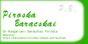 piroska baracskai business card